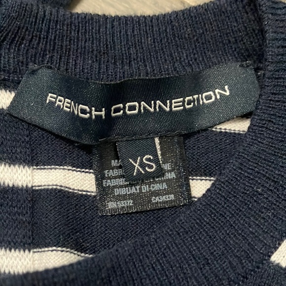 French Connection Striped Sweater with Open Back Bow Detail Size XS - Picture 4 of 5